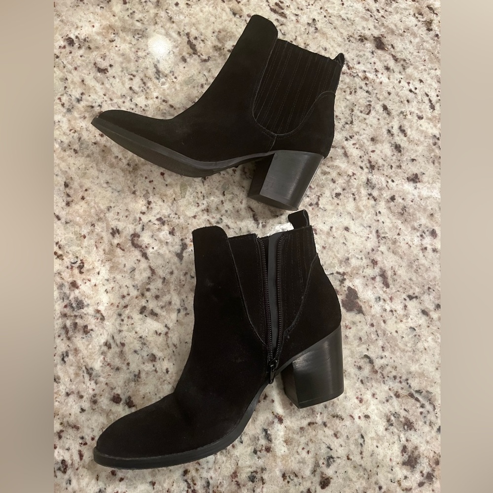 Crown Vintage Black Suede Booties Boots